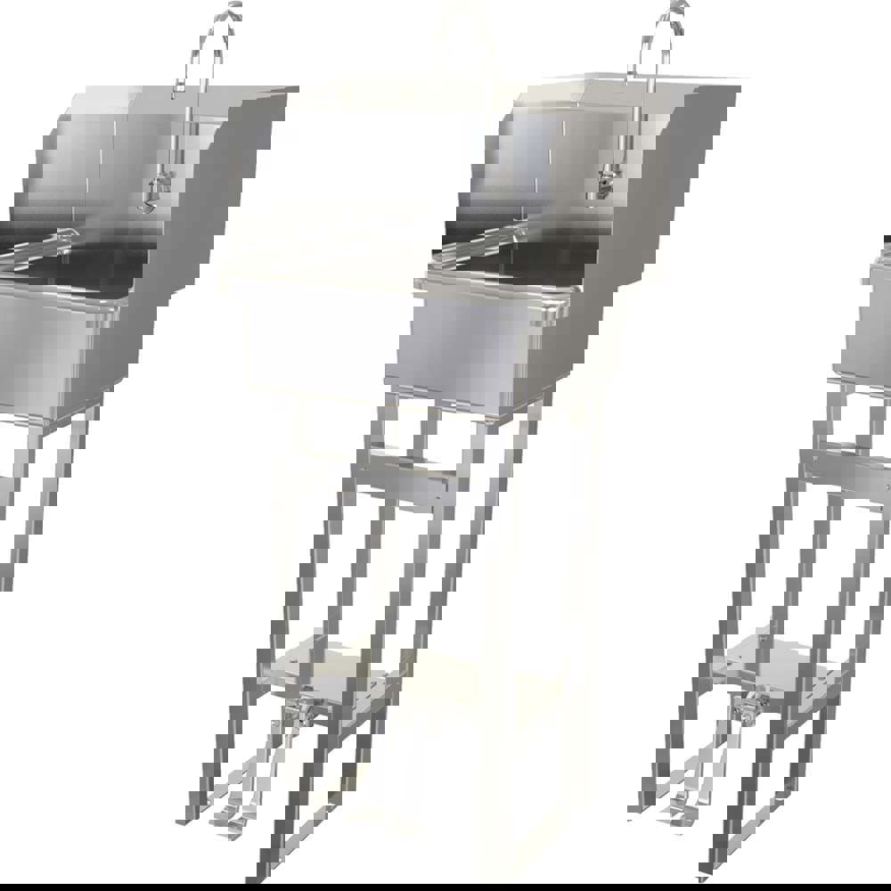 Wash Sink: Floor Mount, 304 Stainless Steel